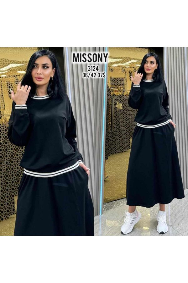 Picture of F.X Missony 3124 BLACK WOMANS SKIRT SUIT 