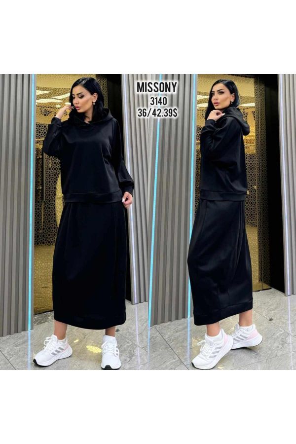 Picture of F.X Missony 3140 BLACK WOMANS SKIRT SUIT 