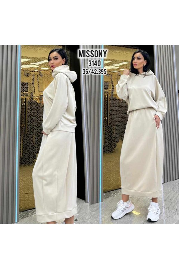 Picture of F.X Missony 3140 ECRU WOMANS SKIRT SUIT 