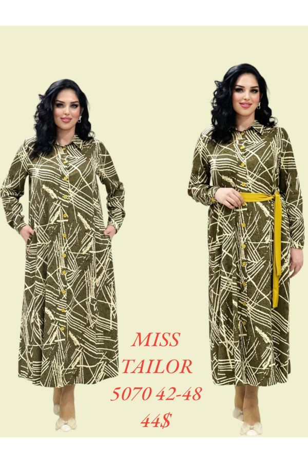 Miss Tailor 5070xl YESIL Büyük Beden Kadın Elbise resmi