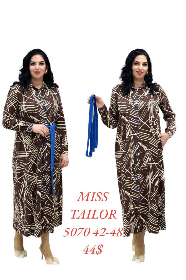 Miss Tailor 5070xl KAHVERENGI Büyük Beden Kadın Elbise resmi