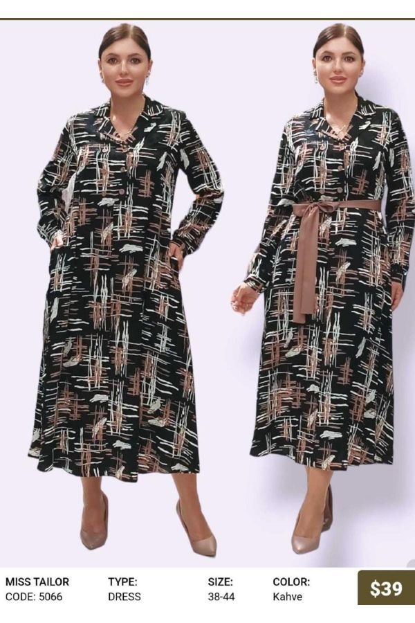 Picture of Miss Tailor 5066 BROWN Women Dress