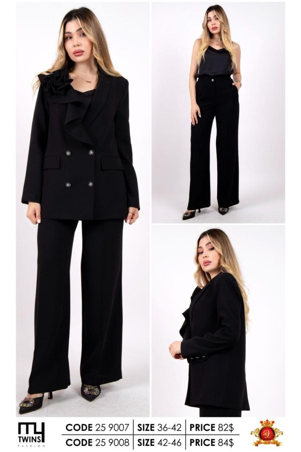 Picture of My Twins 259008xl BLACK Plus Size Women Suit