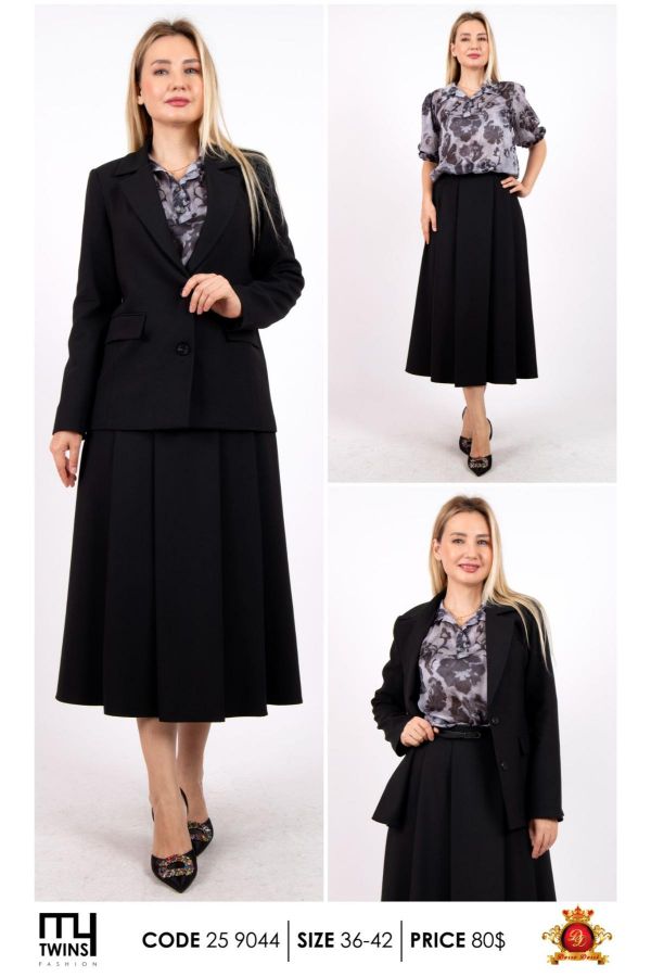 Picture of My Twins 259044 BLACK WOMANS SKIRT SUIT 