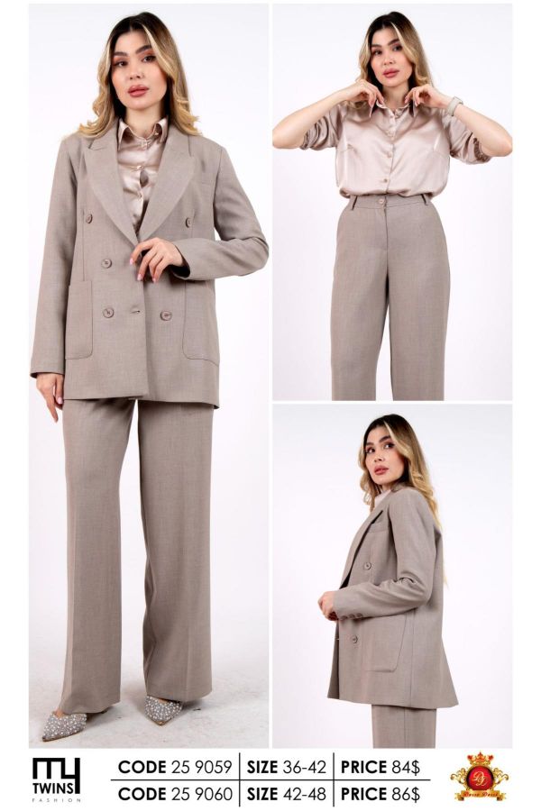 Picture of My Twins 259060xl GREY Plus Size Women Suit