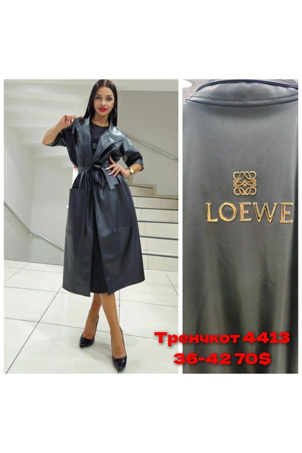 Picture of Red Export Women 4413 BLACK Women Trenchcoat