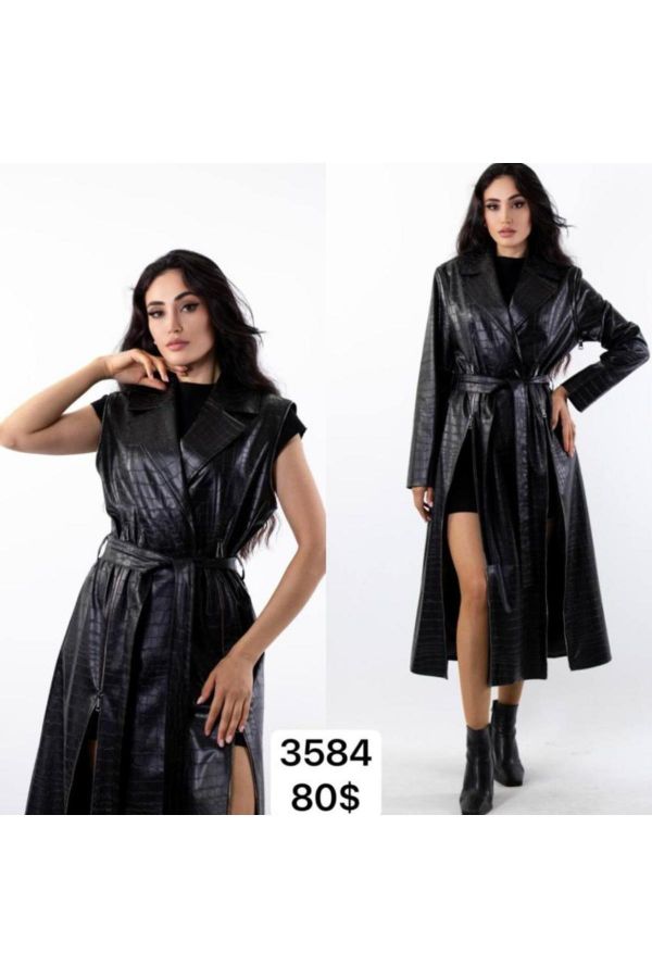 Picture of Renata 3584 BLACK Women Trenchcoat