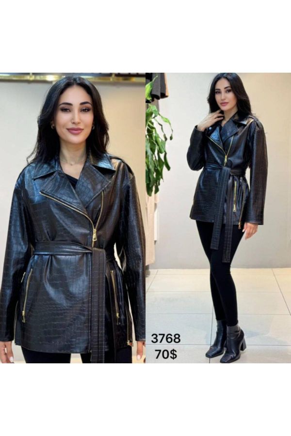 Picture of Renata 3768 BLACK Women Trenchcoat