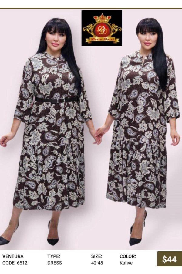 Picture of Ventura 6512xl BROWN Plus Size Women Dress 