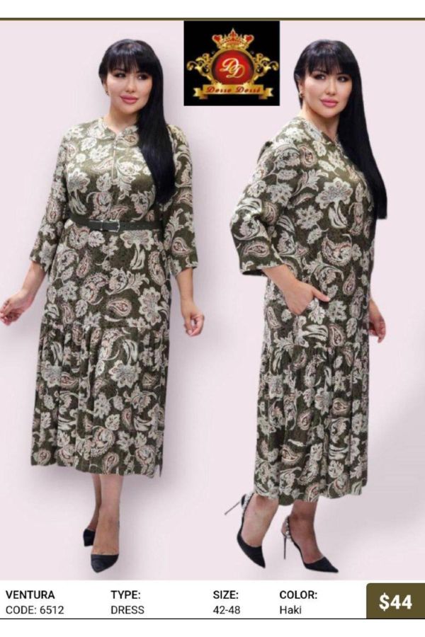 Picture of Ventura 6512xl KHAKI Plus Size Women Dress 