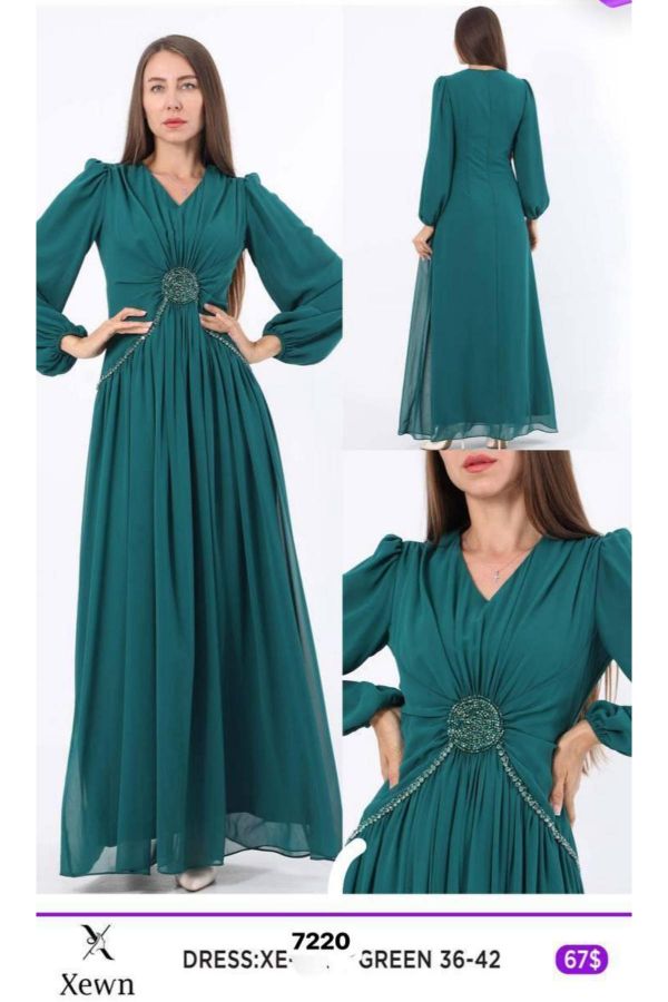 Picture of Xewn 7220 GREEN Women Dress