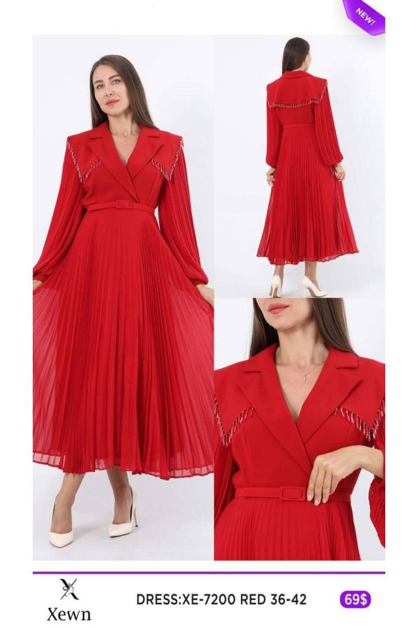 Picture of Xewn 7200 RED Women Dress