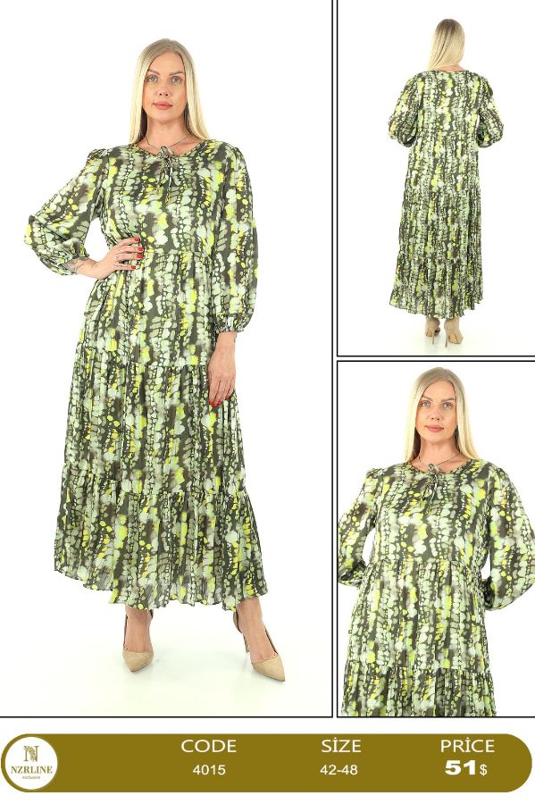 Picture of Nzr Line 4015 GREEN Plus Size Women Dress 