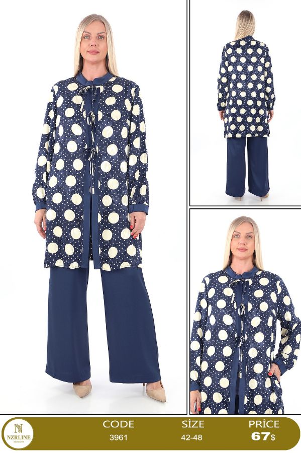 Picture of Nzr Line 3961 NAVY BLUE Plus Size Women Suit