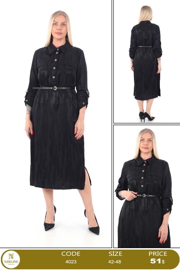 Picture of Nzr Line 4023 BLACK Plus Size Women Dress 