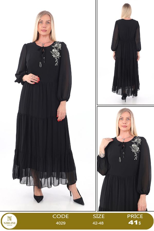 Picture of Nzr Line 4029 BLACK Plus Size Women Dress 