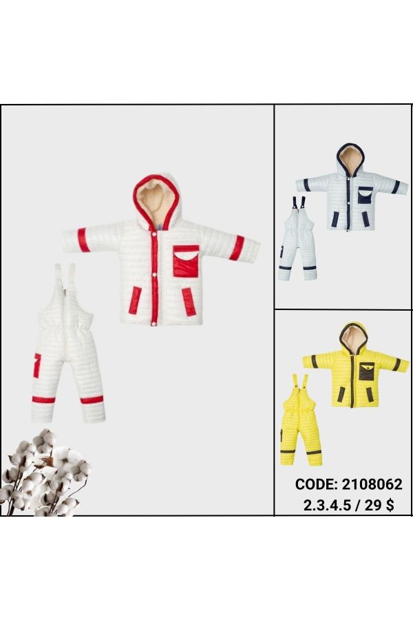 Picture of Coppababy 2108062 ECRU Boy Puffer Coat