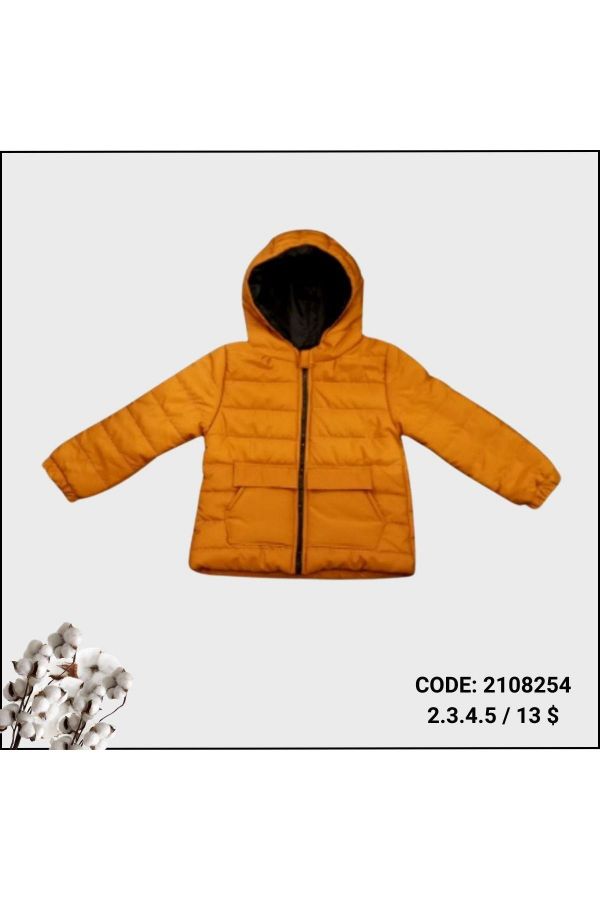 Picture of Coppababy 2108254 ORANGE Boy Puffer Coat