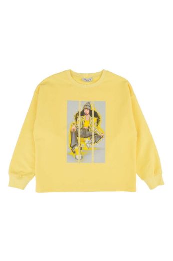 Picture of Best Kids BK23KK14272 YELLOW Girl Sweatshirt