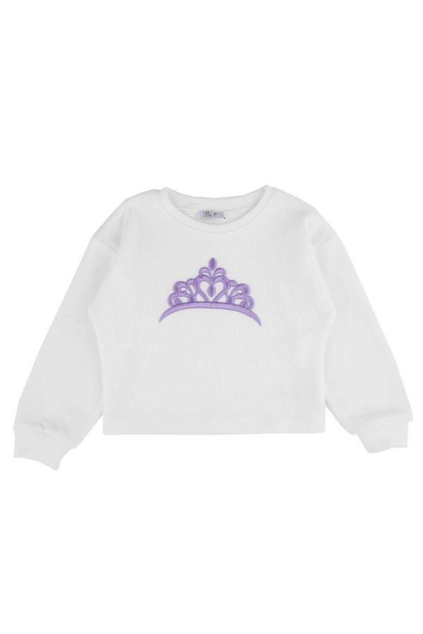 Picture of Best Kids BB23KK12240 ECRU-PURPLE Girl Sweatshirt