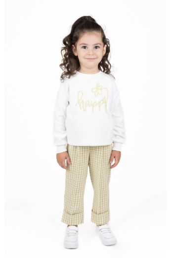 Picture of Best Kids BB23KK12258 ECRU-YELLOW Girl Sweatshirt