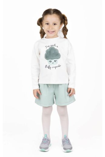 Picture of Best Kids BB23KK12263 EKRU-MINT GREEN Girl Sweatshirt