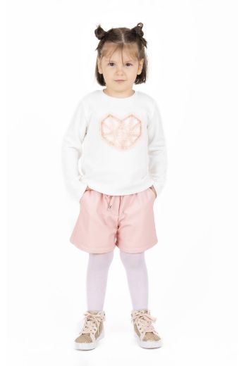 Picture of Best Kids BB23KK12262 ECRU-POWDER Girl Sweatshirt