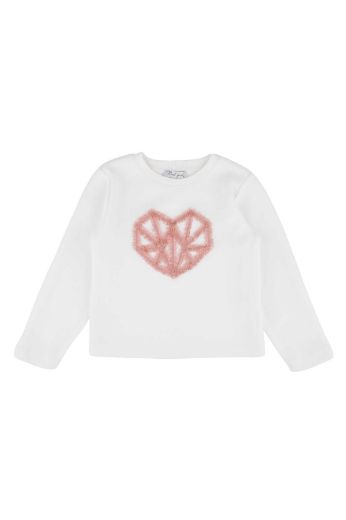 Picture of Best Kids BB23KK12262 ECRU-POWDER Girl Sweatshirt