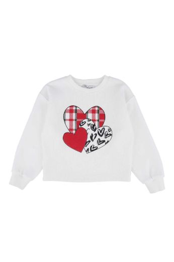 Picture of Best Kids BB23KK12243 ECRU-RED Girl Sweatshirt