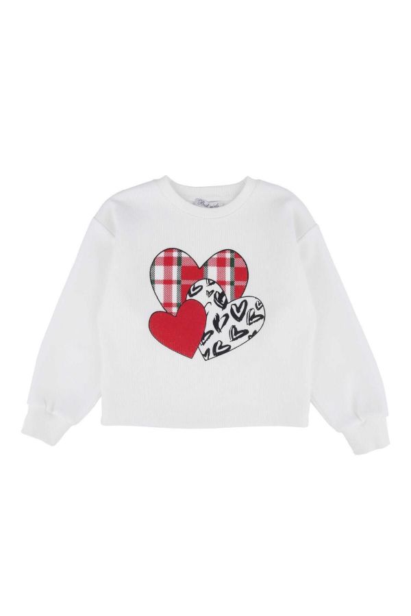 Picture of Best Kids BB23KK12243 ECRU-RED Girl Sweatshirt