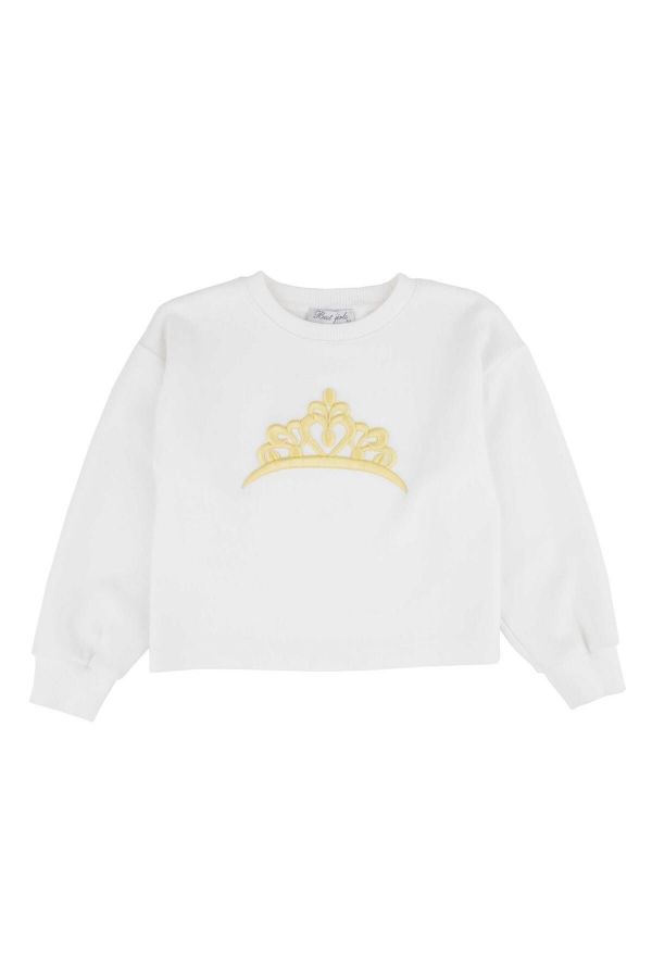 Picture of Best Kids BB23KK12240 ECRU-YELLOW Girl Sweatshirt