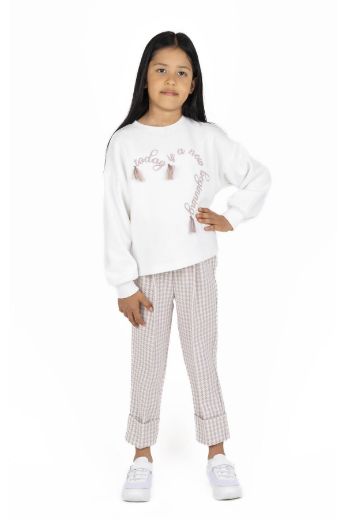 Picture of Best Kids BK23KK14322 ECRU-POWDER Girl Sweatshirt