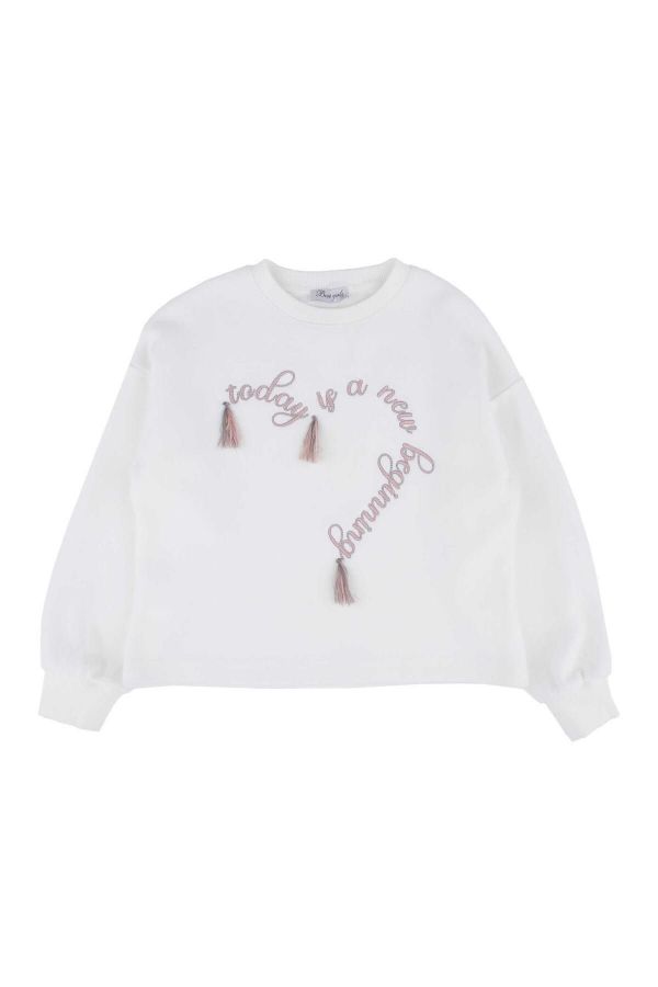 Picture of Best Kids BK23KK14322 ECRU-POWDER Girl Sweatshirt