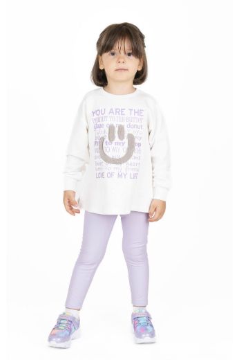 Picture of Best Kids BB23KK12278 ECRU- LILAC Girl Sweatshirt