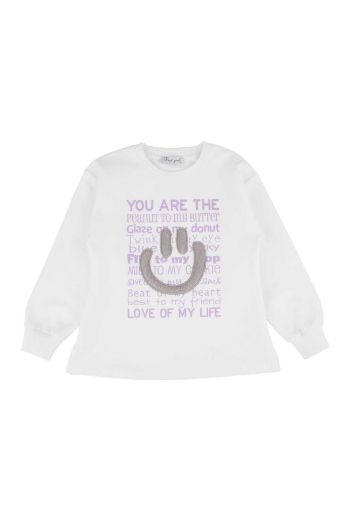 Picture of Best Kids BB23KK12278 ECRU- LILAC Girl Sweatshirt