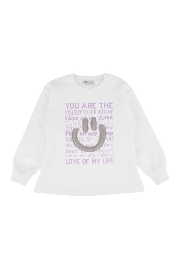 Picture of Best Kids BB23KK12278 ECRU- LILAC Girl Sweatshirt