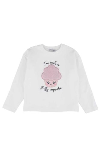 Picture of Best Kids BB23KK12263 ECRU-POWDER Girl Sweatshirt