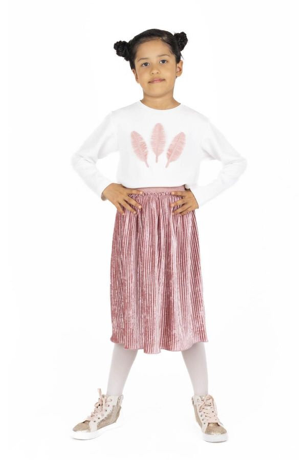 Picture of Best Kids BK23KK14324 ECRU-POWDER Girl Sweatshirt