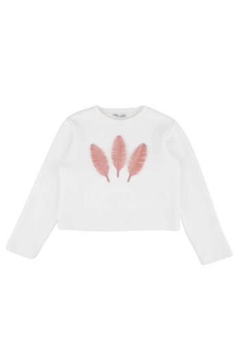 Picture of Best Kids BK23KK14324 ECRU-POWDER Girl Sweatshirt