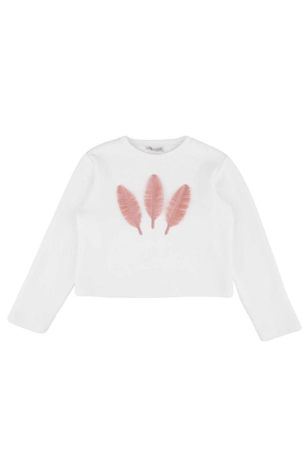 Picture of Best Kids BK23KK14324 ECRU-POWDER Girl Sweatshirt