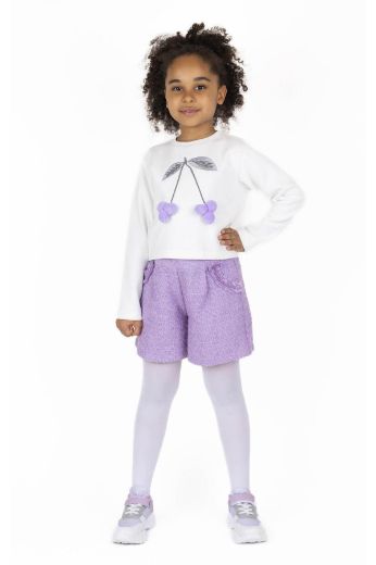 Picture of Best Kids BK23KK14332 ECRU- LILAC Girl Sweatshirt