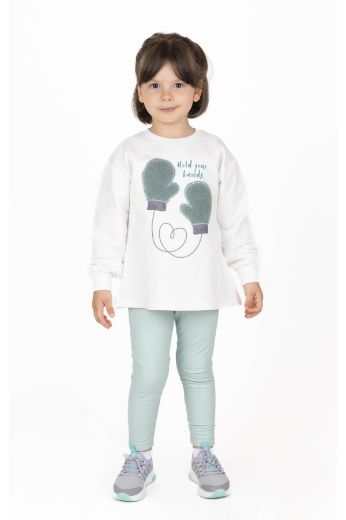 Picture of Best Kids BB23KK12274 EKRU-MINT GREEN Girl Sweatshirt