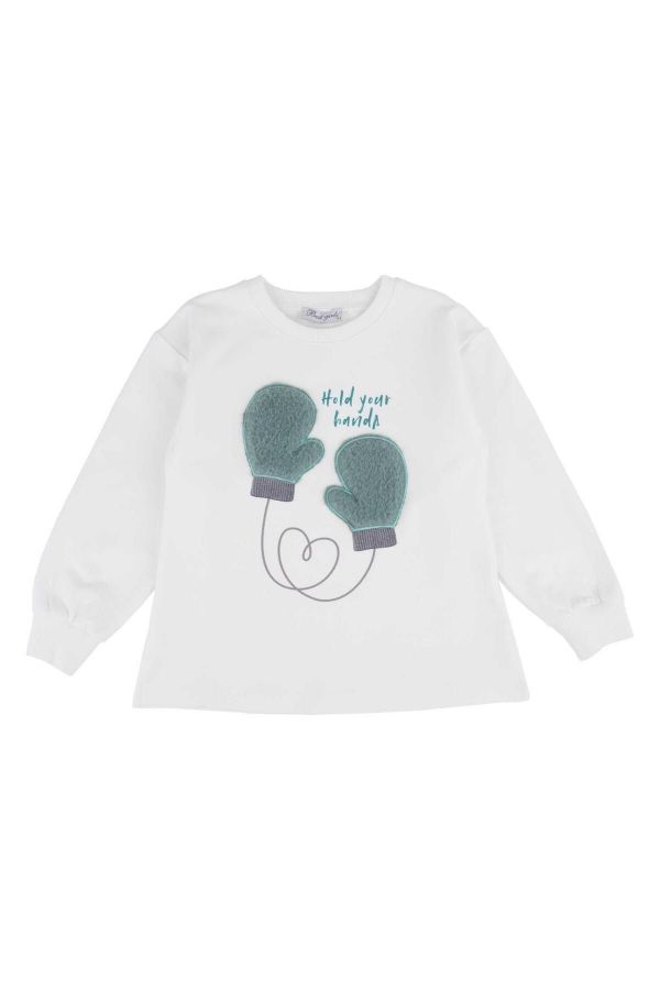 Picture of Best Kids BB23KK12274 EKRU-MINT GREEN Girl Sweatshirt