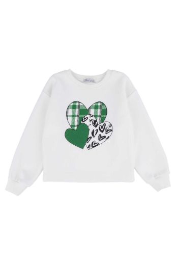 Picture of Best Kids BB23KK12243 ecru-green Girl Sweatshirt