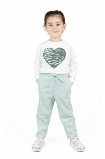 Picture of Best Kids BB23KK12256 EKRU-MINT GREEN Girl Sweatshirt