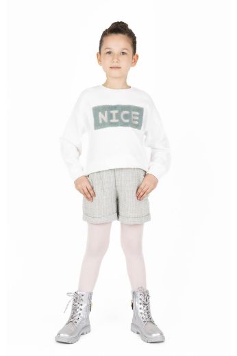 Picture of Best Kids BK23KK14343 EKRU-MINT GREEN Girl Sweatshirt