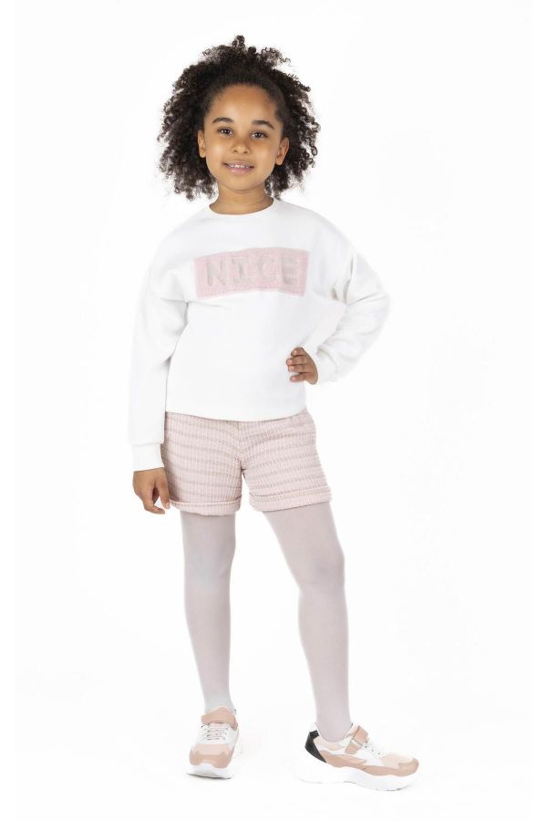 Picture of Best Kids BK23KK14343 ECRU-POWDER Girl Sweatshirt