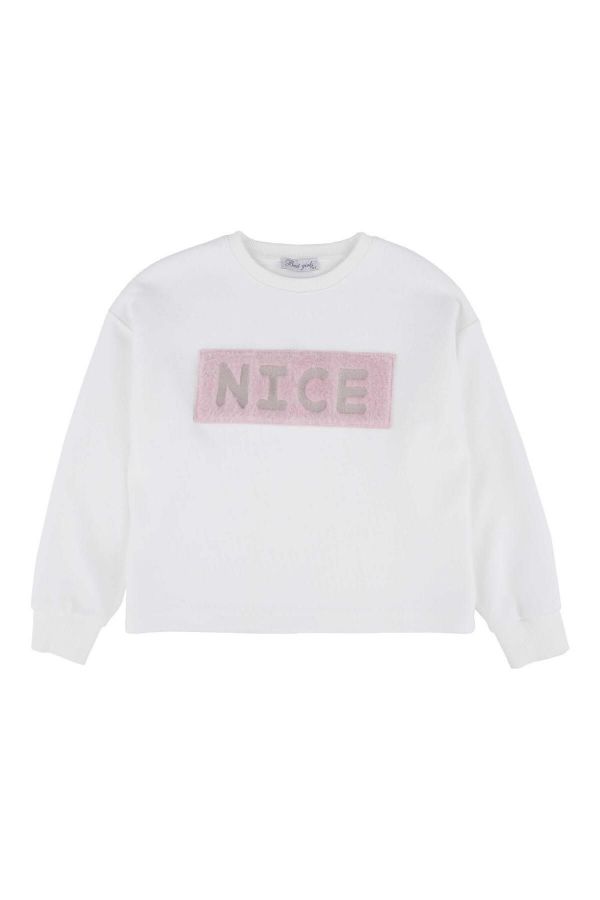 Picture of Best Kids BK23KK14343 ECRU-POWDER Girl Sweatshirt