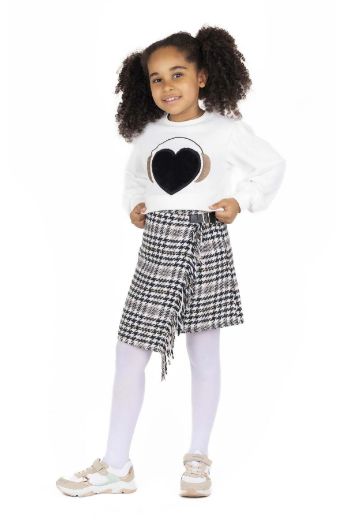 Picture of Best Kids BK23KK14303 ECRU-BLACK Girl Skirt