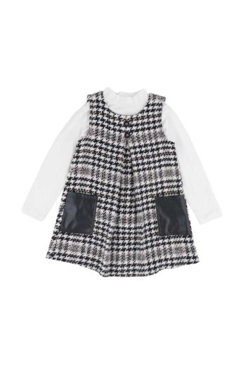 Picture of Best Kids BB23KK12260 ECRU-BLACK Girl Dress